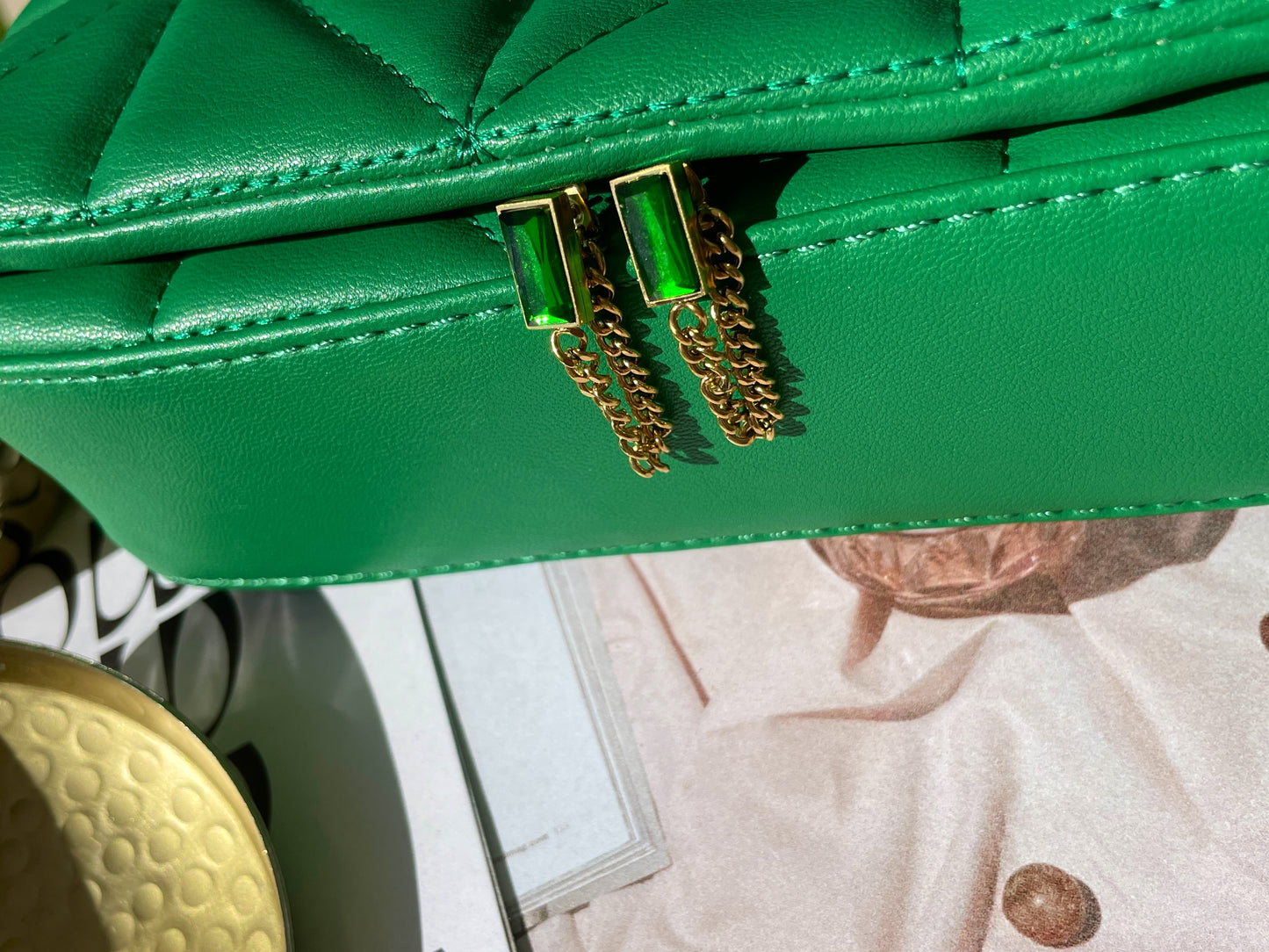 Emerald Chain Earrings